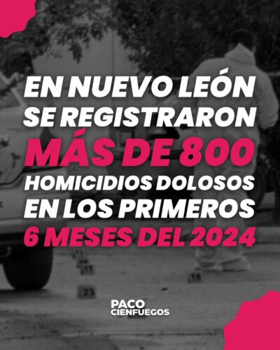 Es muy lamentable la cantidad de homicidios que ha habido en nuestro estado. Los neoleoneses nos merecemos vivir seguros y sin miedo.¡Cuídate y cuida de los tuyos!